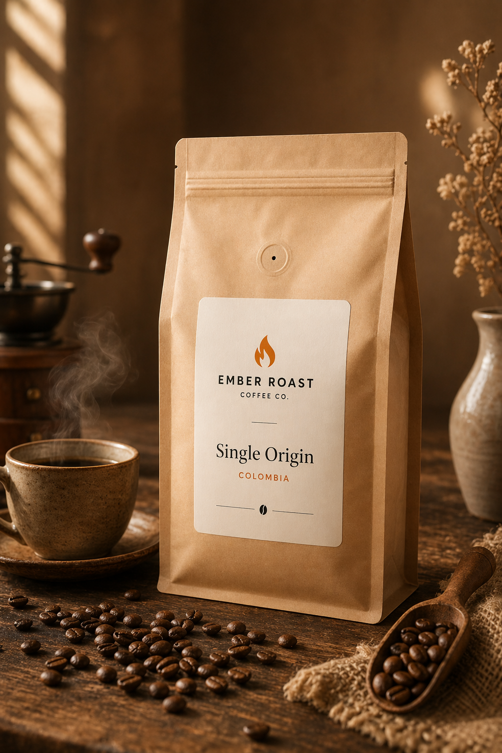 Warm coffee promotion poster